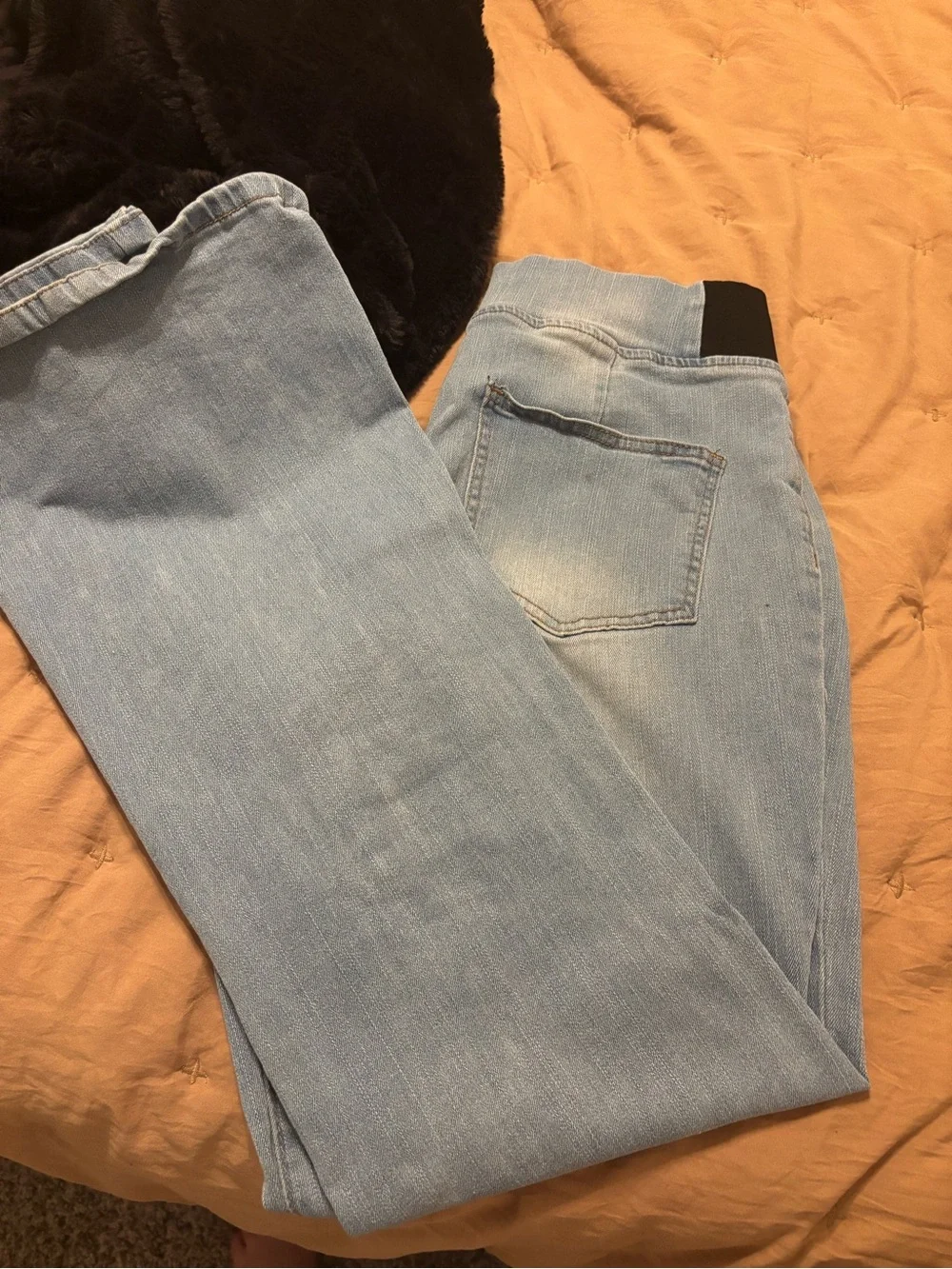 SHEIN Light Blue Stretch Jeggings with Black Elastic Waistband